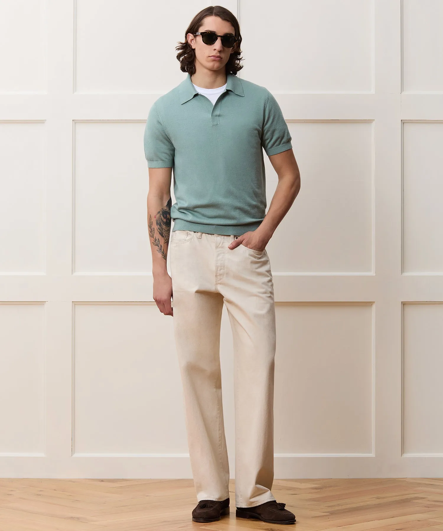 Silk-Cashmere Sweater Polo