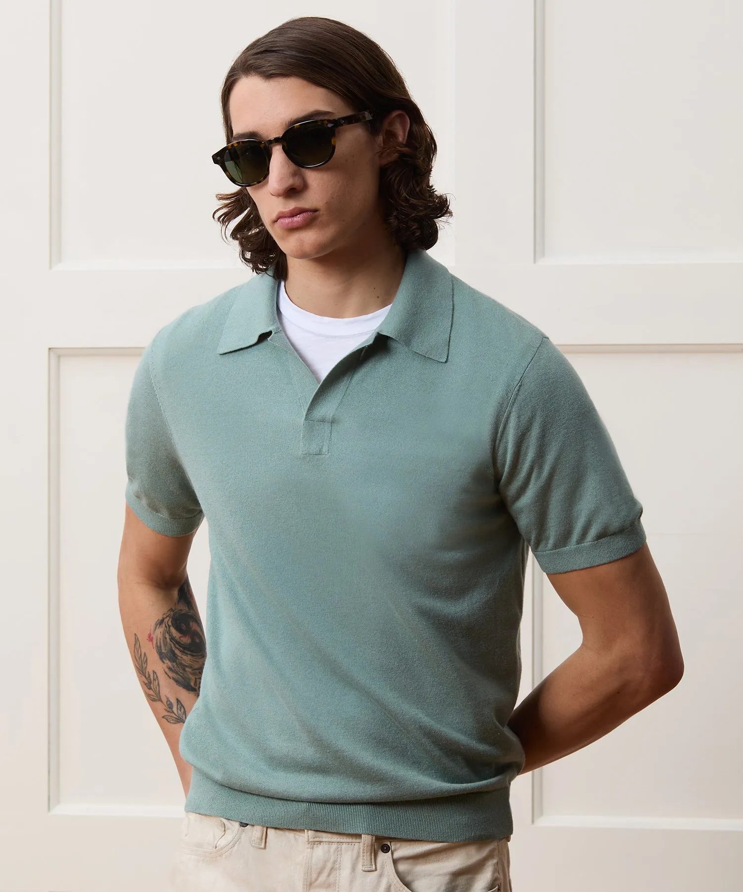 Silk-Cashmere Sweater Polo