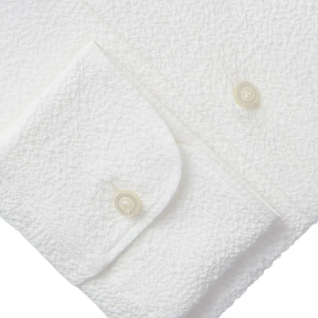 Textured Crinkle Casual Sartorial Shirt - White