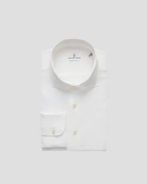 Textured Crinkle Casual Sartorial Shirt - White