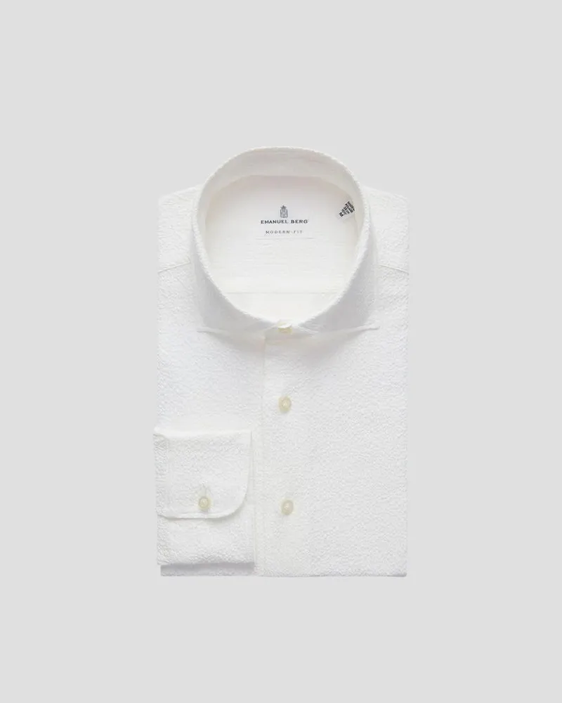Textured Crinkle Casual Sartorial Shirt - White
