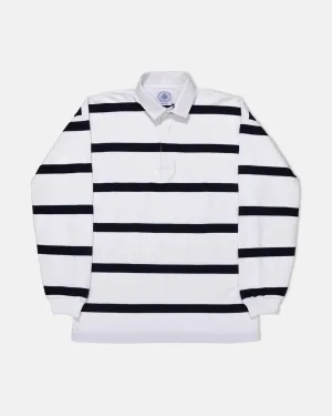 WHITE/NAVY STRIPE RUGBY SHIRT
